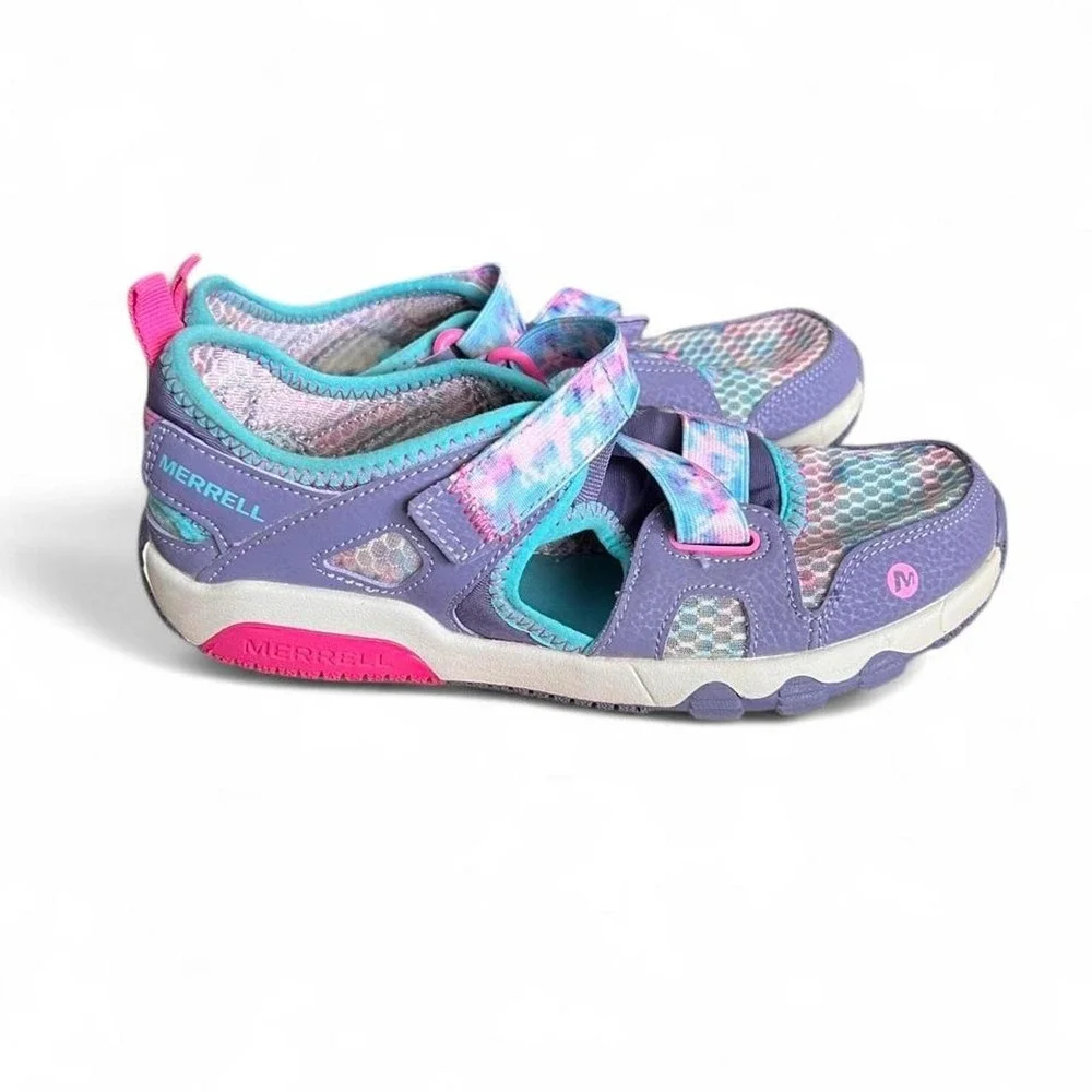 Merrell Kids Hydro Free Roam Water Shoe US 4M Velcro Straps Purple Velcro